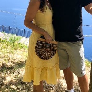 Reformation Butter linen wrap dress